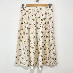 Vintage 1980s Pleated Grandmacore Floral A-line Skirt - Garey Petites